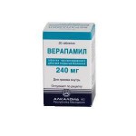 Верапамил, таблетки пролонгированного действия покрытые оболочкой 240 мг 20 шт